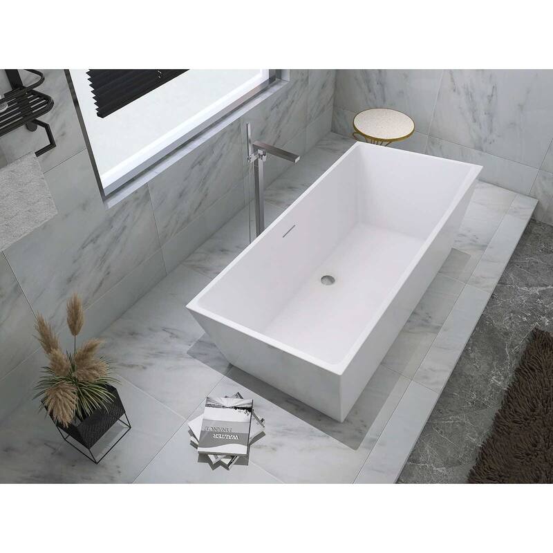 Timothy Soaking Rectangular Bathtub in Glossy White