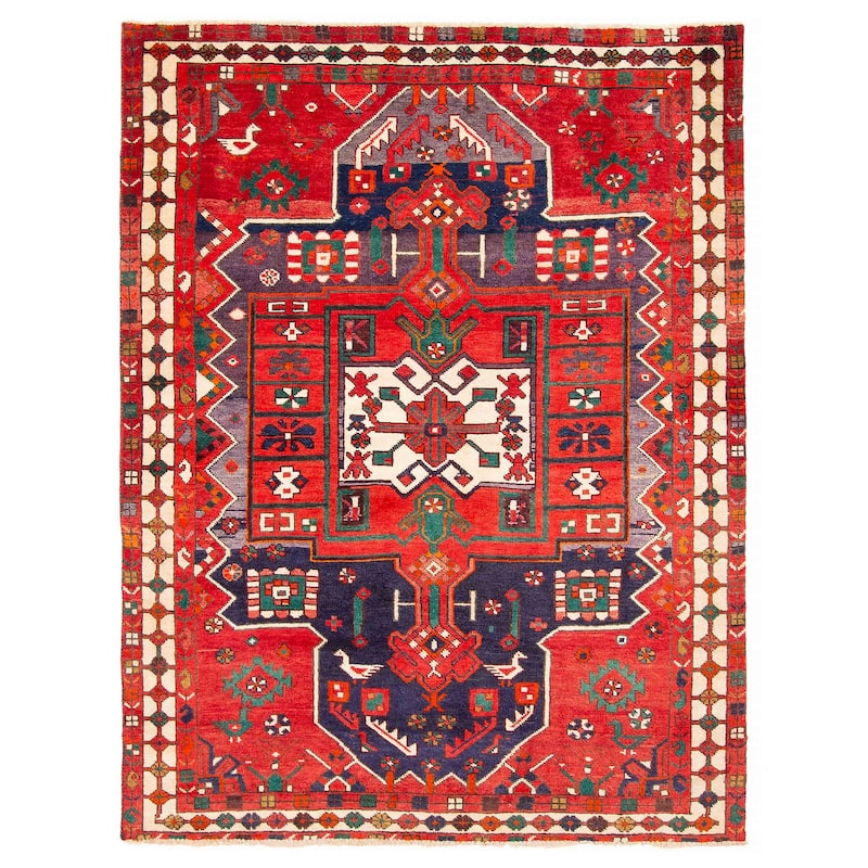 ECARPETGALLERY Hand-knotted Melis Vintage Red Wool Rug - 5'3 x 7'1 - Red - 5'3 x 7'1