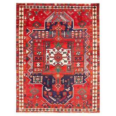 ECARPETGALLERY Hand-knotted Melis Vintage Red Wool Rug - 5'3 x 7'1