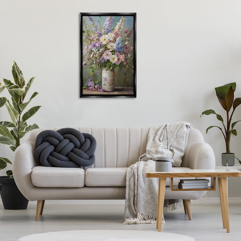 Stupell Flowers in Southern Country Vase Framed Floater Canvas Wall Art Design By Franklyn Gregory