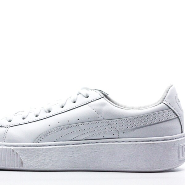 puma basket platform black and white