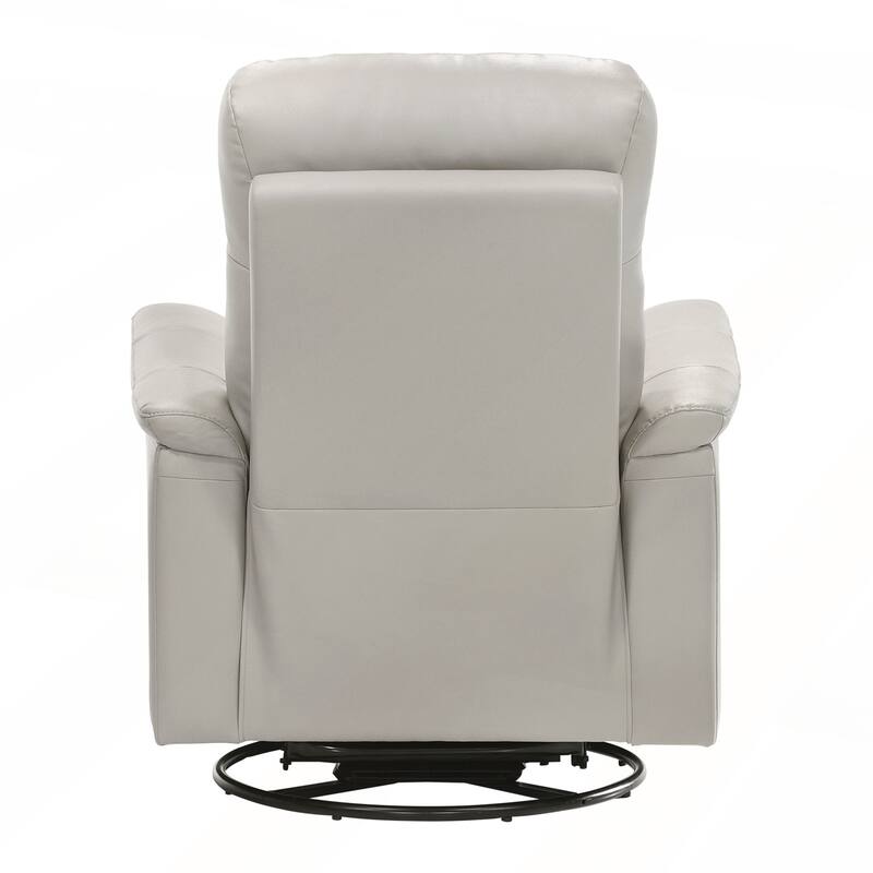 Silver Color Leather Upholstered Reclining Chair