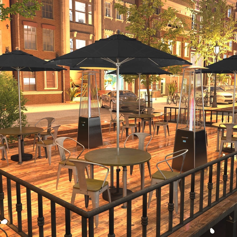 California Umbrella 75' Venture Series Patio Umbrella, Silver Aluminum Pole Fiberglass Ribs Push Lift Sunbrella