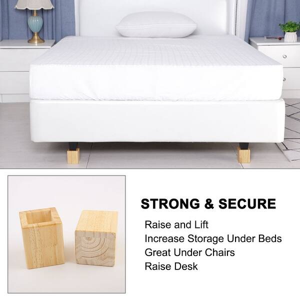 Shop 2 Inch Bed Risers Square Furniture Lifts For Castor Desk Sofa