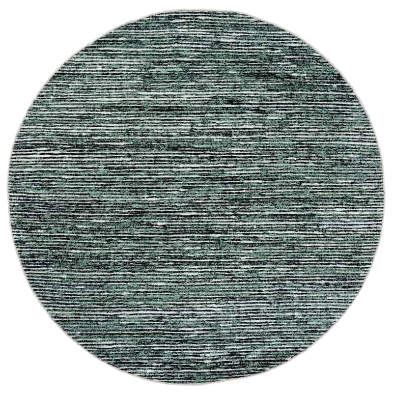 SAFAVIEH Handmade Cape Cod Sabrie Cotton Rug - Green/Black - 6' Round