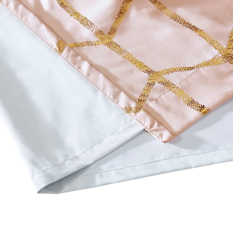Total Blackout Metallic Print Grommet Top Curtain Panel(Only 1 Pc Panel)