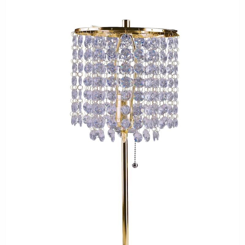 20.25" Tall Metal Table Lamp" Deco Glam" with Gold finish and Crystal Accents