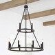 preview thumbnail 4 of 15, Modern Farmhouse 12-light Wagon Wheel Chandelier for Dining Room - 28 inches Walnut Wood Grain