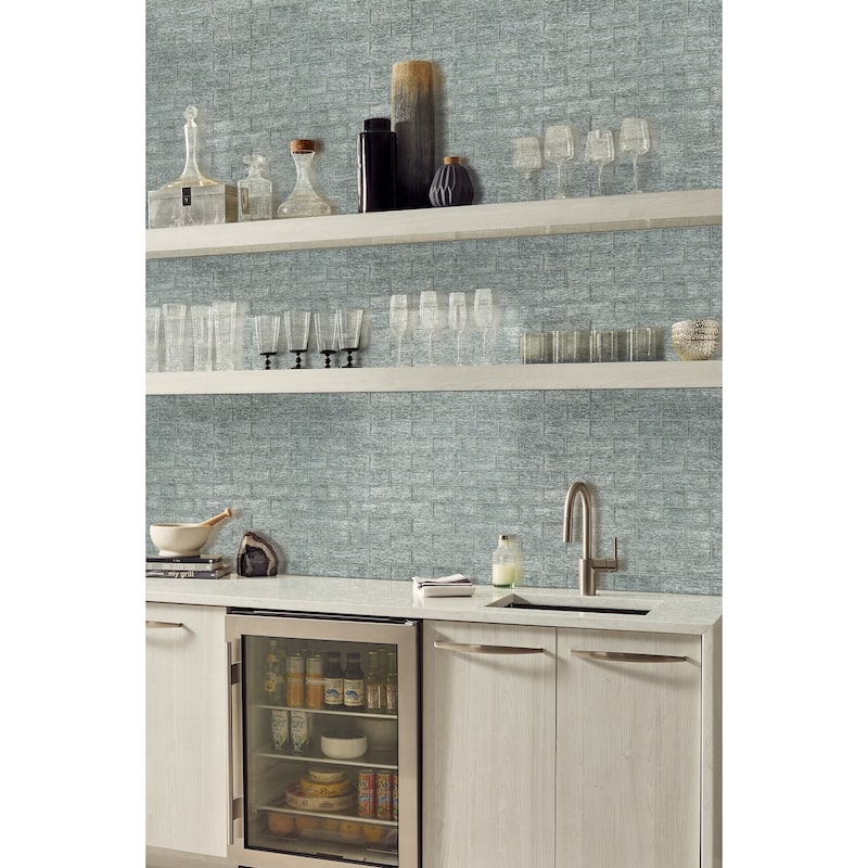 Ackland AKM-G-2X6SW-CA 12" x 12" Glass Brick Wall Mosaic Tile - Glossy