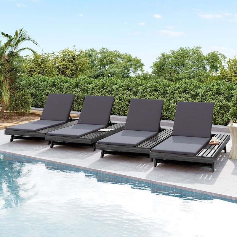 Christopher Knight Home - Molino Modern Outdoor Acacia Wood 4-Position Adjustable Chaise Lounge with Water-Resistant Cushion