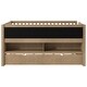 preview thumbnail 7 of 23, Twin Size Low Loft Bed with Trundle and Blackboard, Wooden Loft Bedframe with Storage Shelves and Ladder