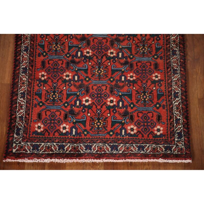 Geometric Shiraz Persian Square Area Rug Handmade Wool Carpet - 2'8"x 3'5"