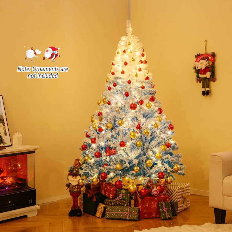 Costway 5/6/7/8 FT Artificial Christmas Tree with 180/250/350/470 Warm - See Details