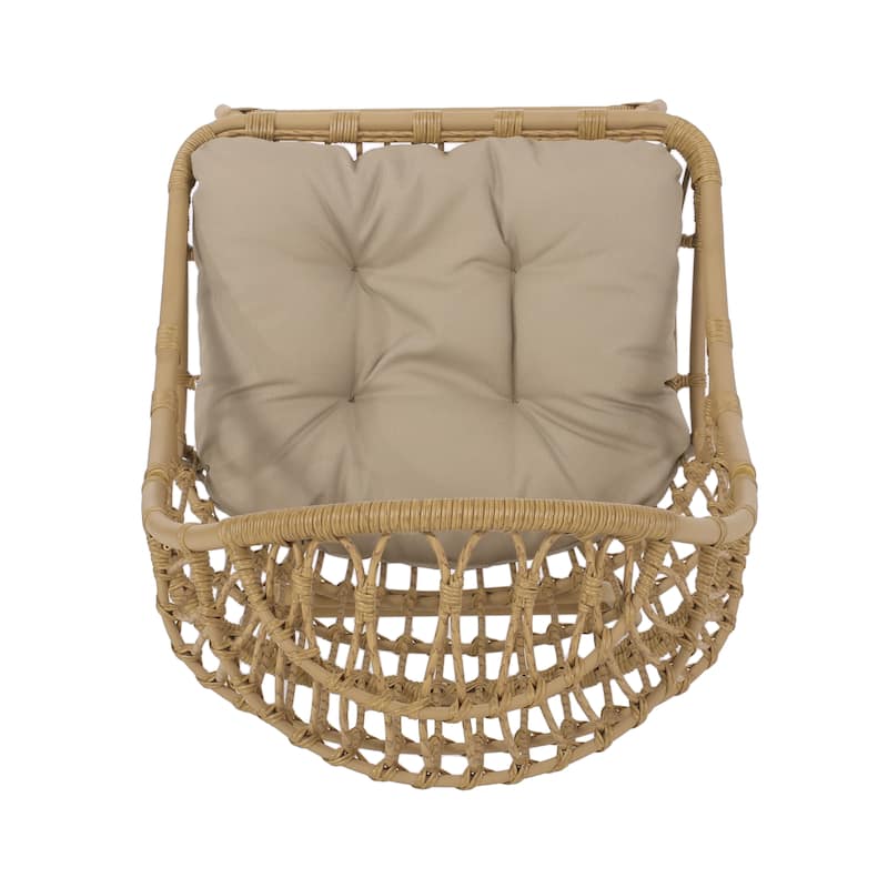 Naclerio Wicker Outdoor Basket Chair with Cushion by Christopher Knight Home