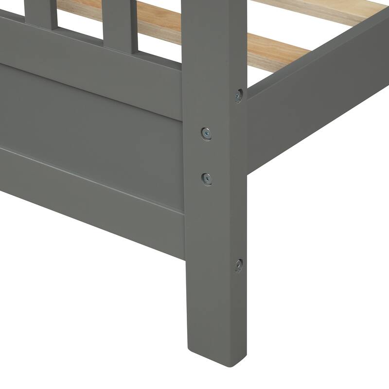 Wood Platform Bed with Headboard and Footboard, Full