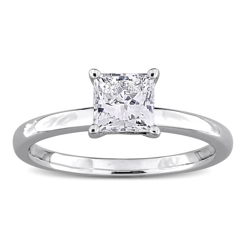 Miadora 1ct Princess-Cut Lab-Grown Diamond Solitaire Engagement Ring in 10k White Gold