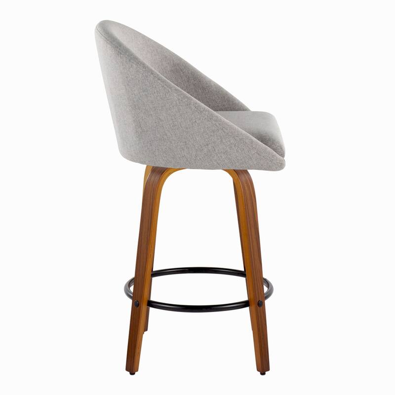 Carson Carrington Livesey High Back 26" Fixed-Height Counter Stool with Bent Wood Legs & Round Footrest (Set of 2)