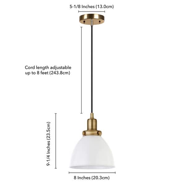 dimension image slide 3 of 12, Madison 8" Wide Pendant with Metal Shade