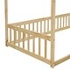 preview thumbnail 31 of 31, American Design Wooden Canopy Twin Size Floor Bed with Fence and Guardrails