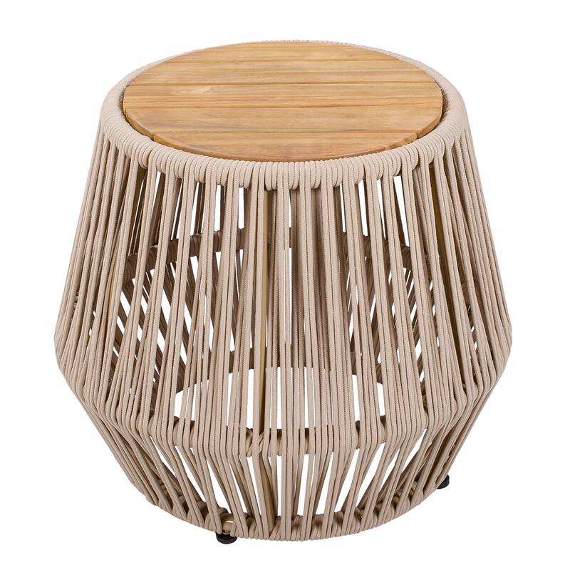 Christopher Knight Home Marcellin Acacia Wood Side Table with Rope Woven Base