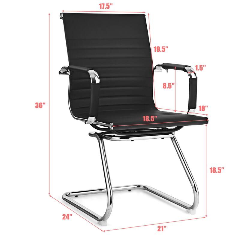 Costway Set of 2 Office Waiting Room Chairs for Reception Conference