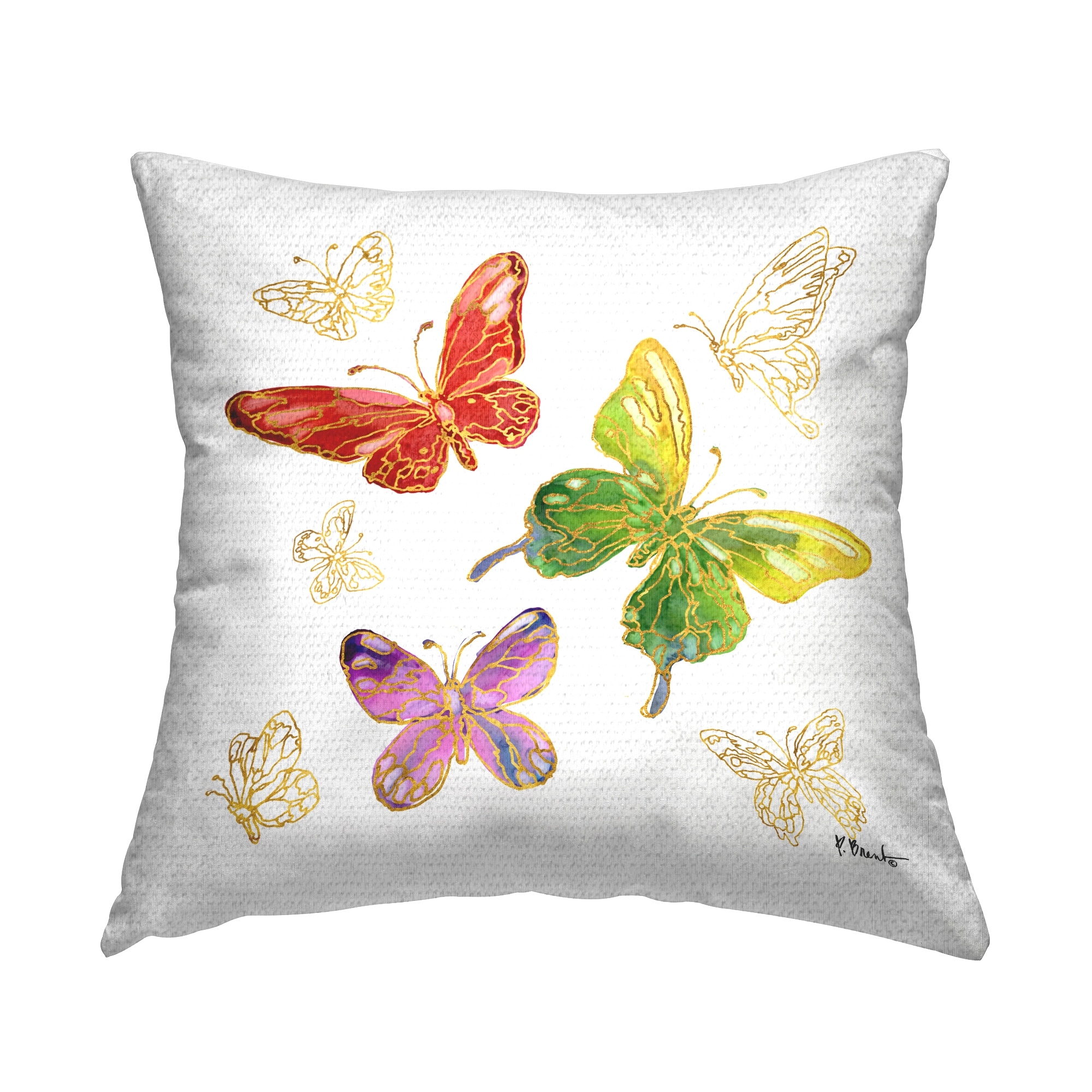 Stupell Glam Butterfly Shapes Printed Outdoor Throw Pillow Design by Paul Brent