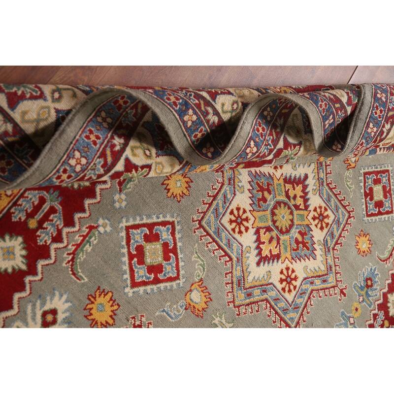 Kazak Area Rug Hand-Knotted Wool Carpet - 6'9" x 9'8"
