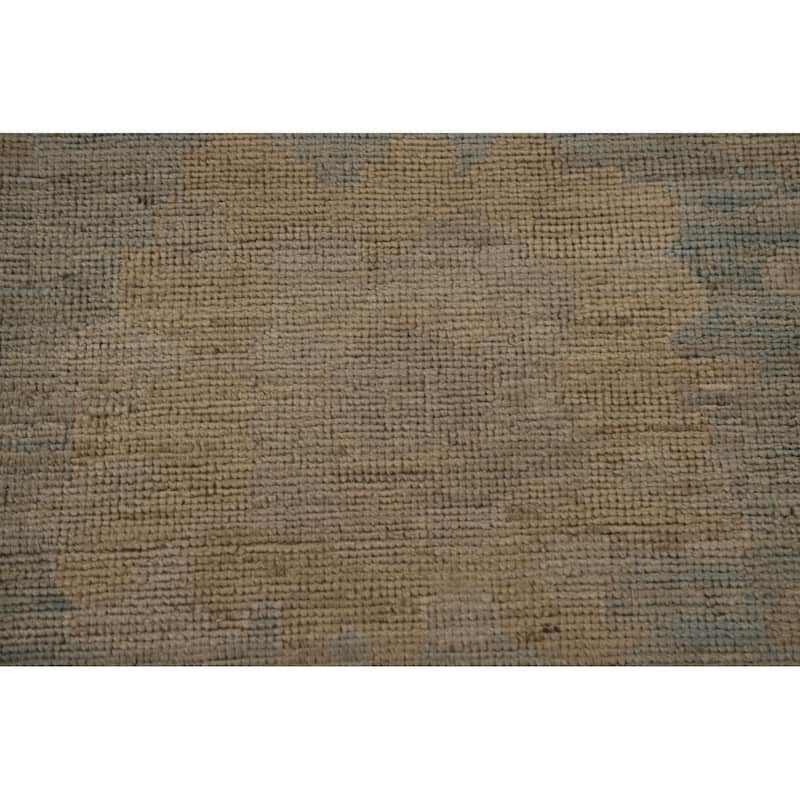 Gray Floral Oushak Turkish Area Rug Hand-knotted Oriental Wool Carpet - 9'1"x 11'10"