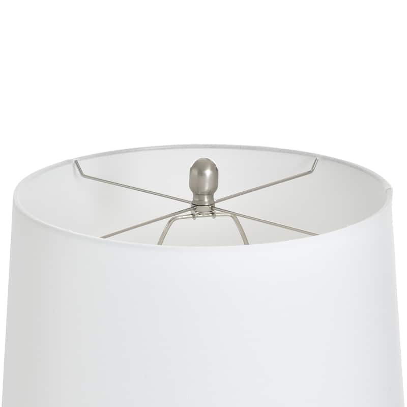 StyleCraft Poly Table Lamp - Glina Silver - White Shade