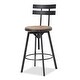 preview thumbnail 6 of 14, Jutte Modern Industrial Firwood Adjustable Height Swivel Barstools (Set of 2) by Christopher Knight Home