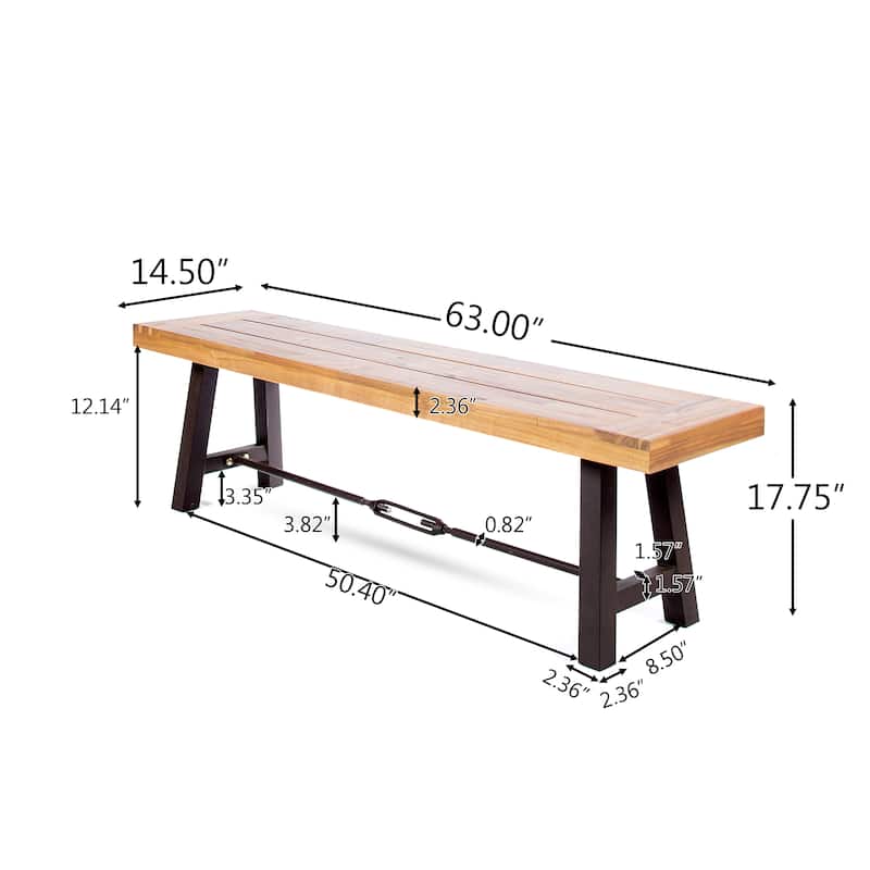 Catriona Outdoor Rustic Acacia Wood Bench by Christopher Knight Home