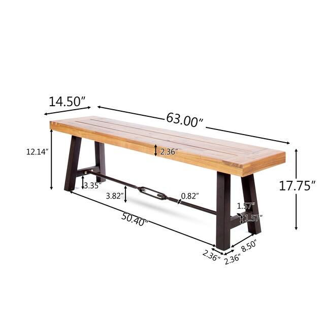 Catriona Outdoor Rustic Acacia Wood Bench by Christopher Knight Home