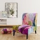 preview thumbnail 4 of 15, Designart "Colorful Pink Purple Flowers" Upholstered Traditional Accent Chair and Arm Chair
