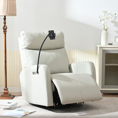 270°Power Swivel Rocker Recliner Chair, Electric Glider Reclining Sofa with USB Ports,Power Swivel Glider