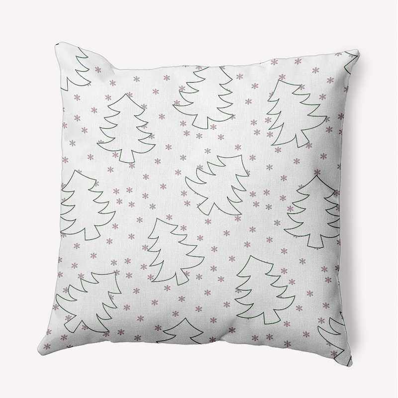 Christmas Tree Outlines Indoor/Outdoor Throw Pillow - 20" x 20" - Light Purple