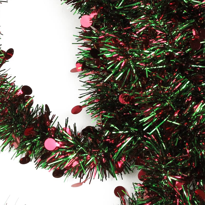 50' x 2.5" Tinsel Artificial Christmas Garland - Unlit
