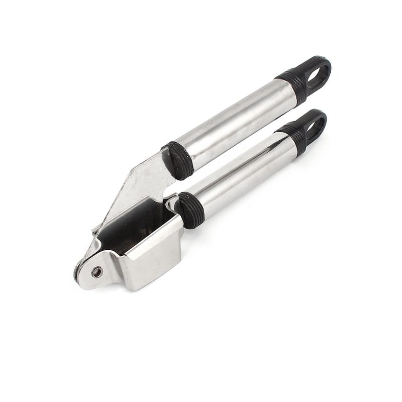 Kitchen Stainless Steel Metal Garlic Press Crusher Slicer - Silver - 7" x 2" x 1.7"(L*W*T)