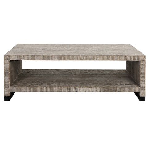 Uttermost Bosk White Washed Coffee Table - 54"W x 18"H x 30"D