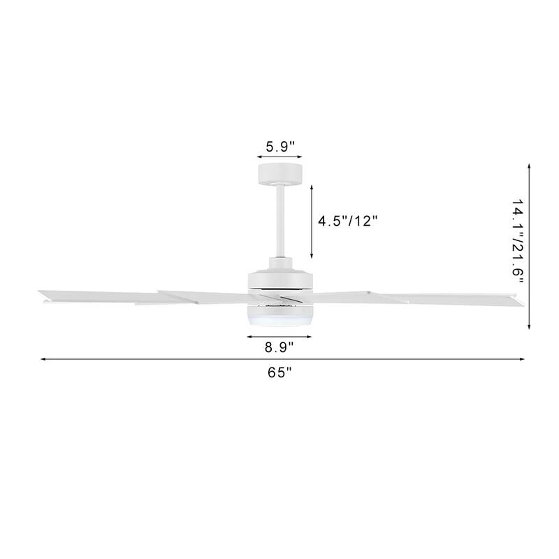 WINGBO 65/72 inch DC Motor Indoor Ceiling Fan with Light & Remote...