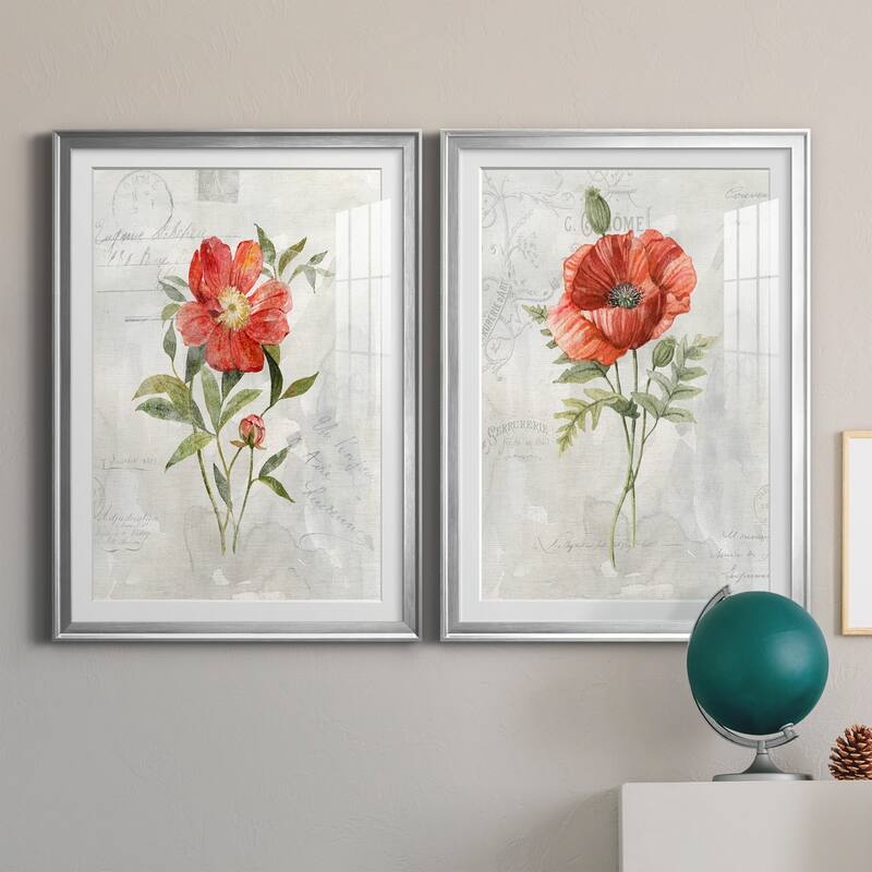 Linen Peony Premium Framed Print - Ready to Hang