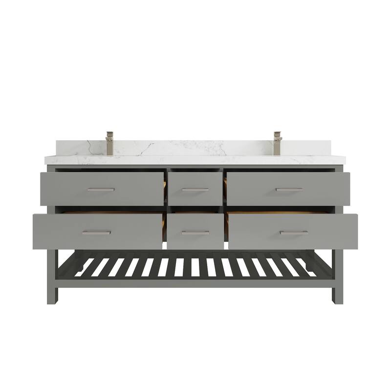 Willow Collections 72 in. W x 22 in. D Parker Double Sink Bathroom Vanity with Countertop