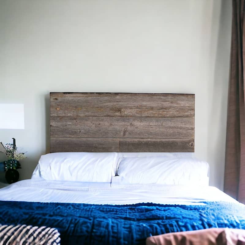 HomeRoots Set of Six 4" X 12" Gray and Brown Wood Planks Wall Decor - 12 inch