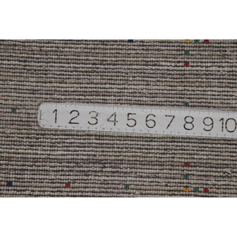 Hand Knotted Oriental 100% Wool Carpet Tribal Tribal Greys & Charcoal Gabbeh Area Rug - 10' 1'' X 8' 1''