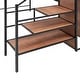 preview thumbnail 3 of 7, Full Size Metal Loft Bed with Desk and Metal Grid, Stylish Metal Frame Bed with Lateral Storage Ladder and Wardrobe Black