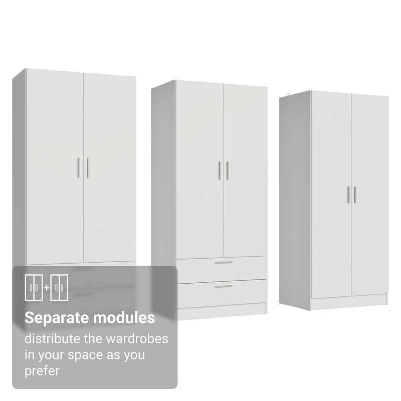 MADESA 6 Doors 4 Drawers Wardrobe Set Bedroom Storage Cabinet
