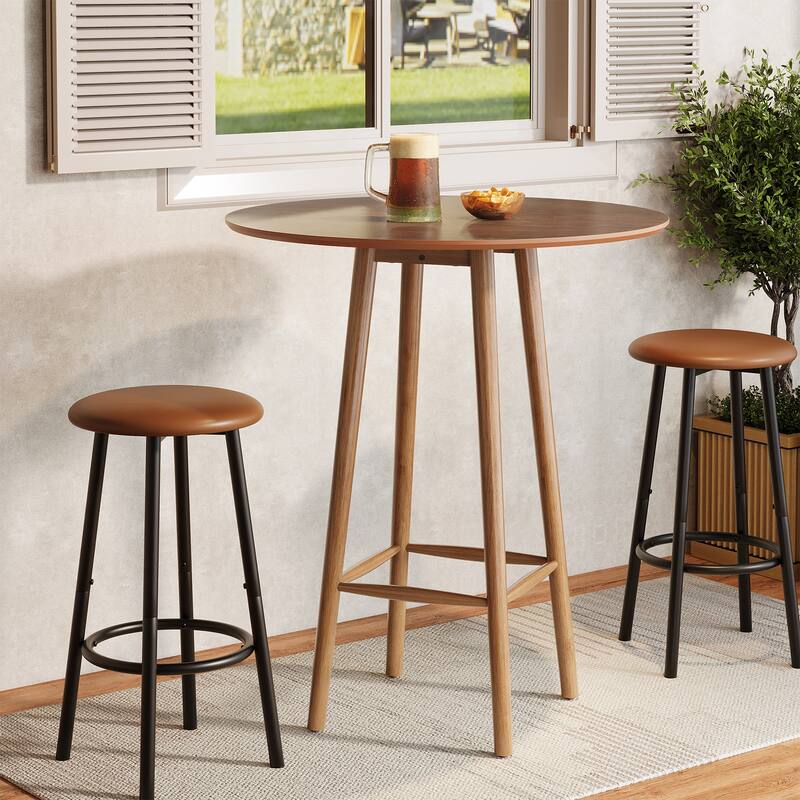 39.37" Solid Wood Round Bar Table
