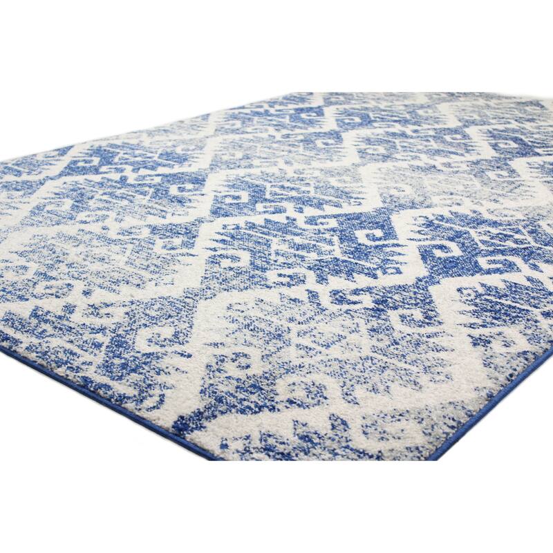Bashian Zelig Ivory/Blue Transitional Area Rug