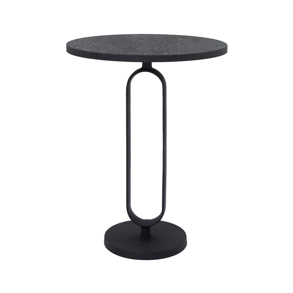 Renwil Eryx Indoor Cast Aluminum Side Table, Matte Black