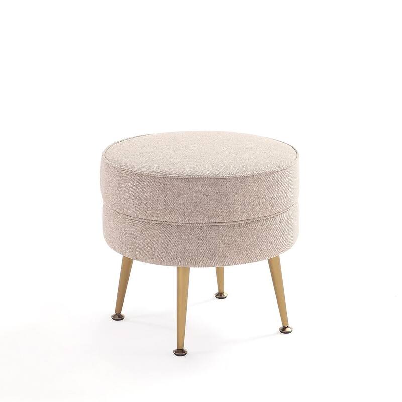 Manhattan Comfort Bailey Mid Century Modern Woven Upholstered Round Ottoman