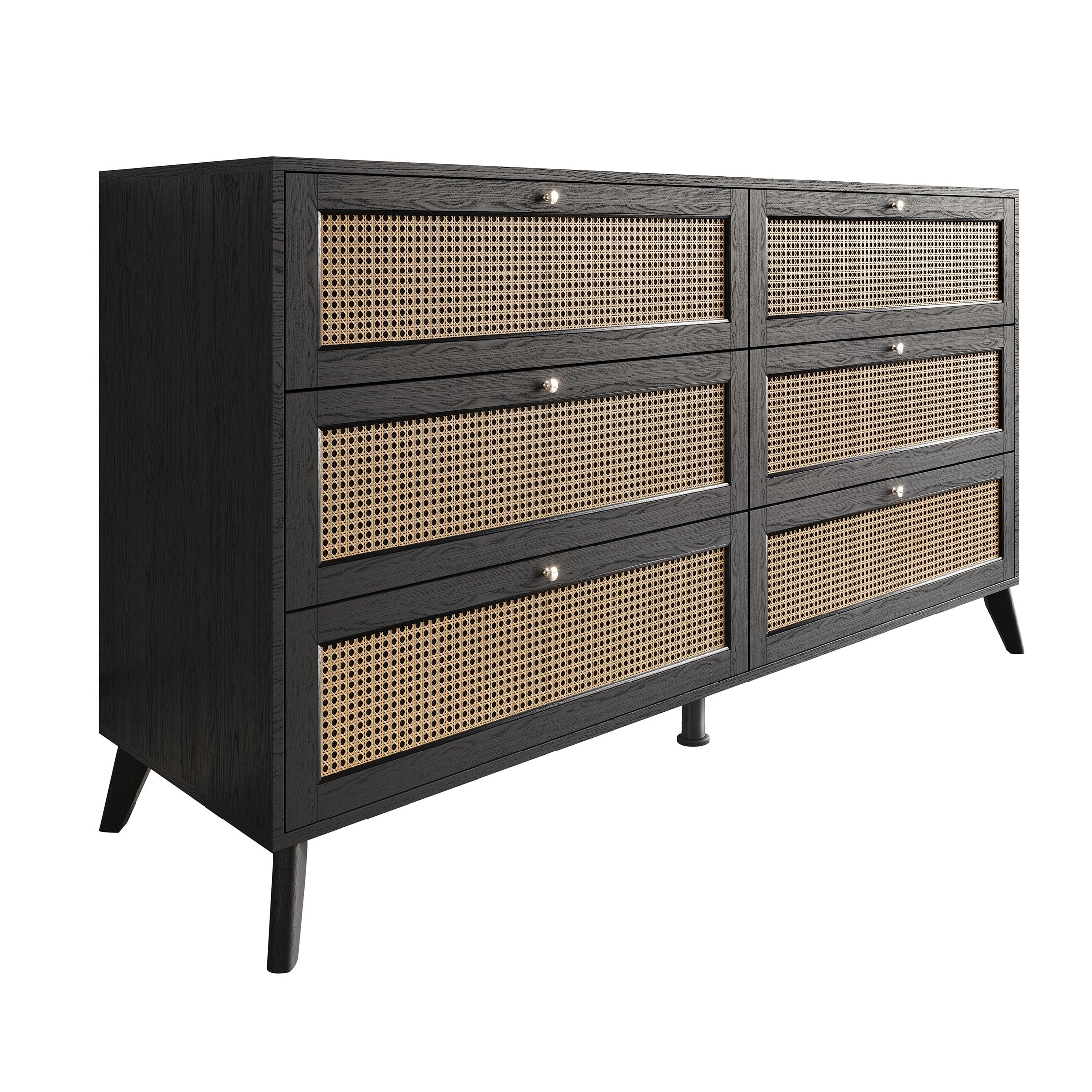 mid century black dresser Mid-Century Fluted 9-Drawer Extra Large (Set of 3) allowing you to create a custom black modern dresser Sloane Mid-Century